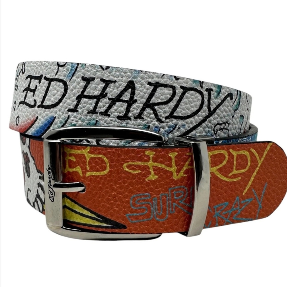 Ed Hardy Reversible White and Black Belt